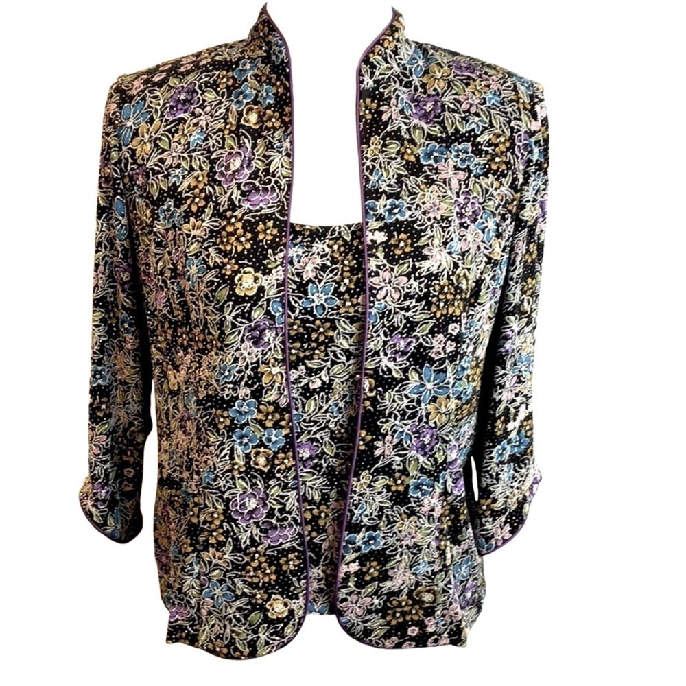 Vintage Alex Evenings‎ Embellished Shell & Jacket Set